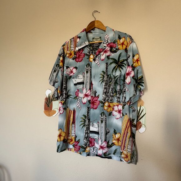 ORIGINAL VINTAGE KAMEHAMEHA HAWAIIAN MEN'S SHIRT - Picture 8 of 9